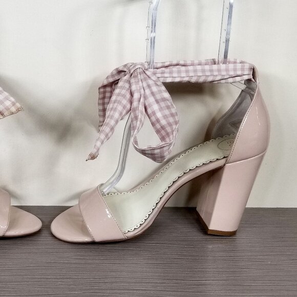 Nordstrom 1901 Block Heel Sandals with Ankle Wrap, Pink, Womens Sizes 8.5 M - Picture 9 of 11